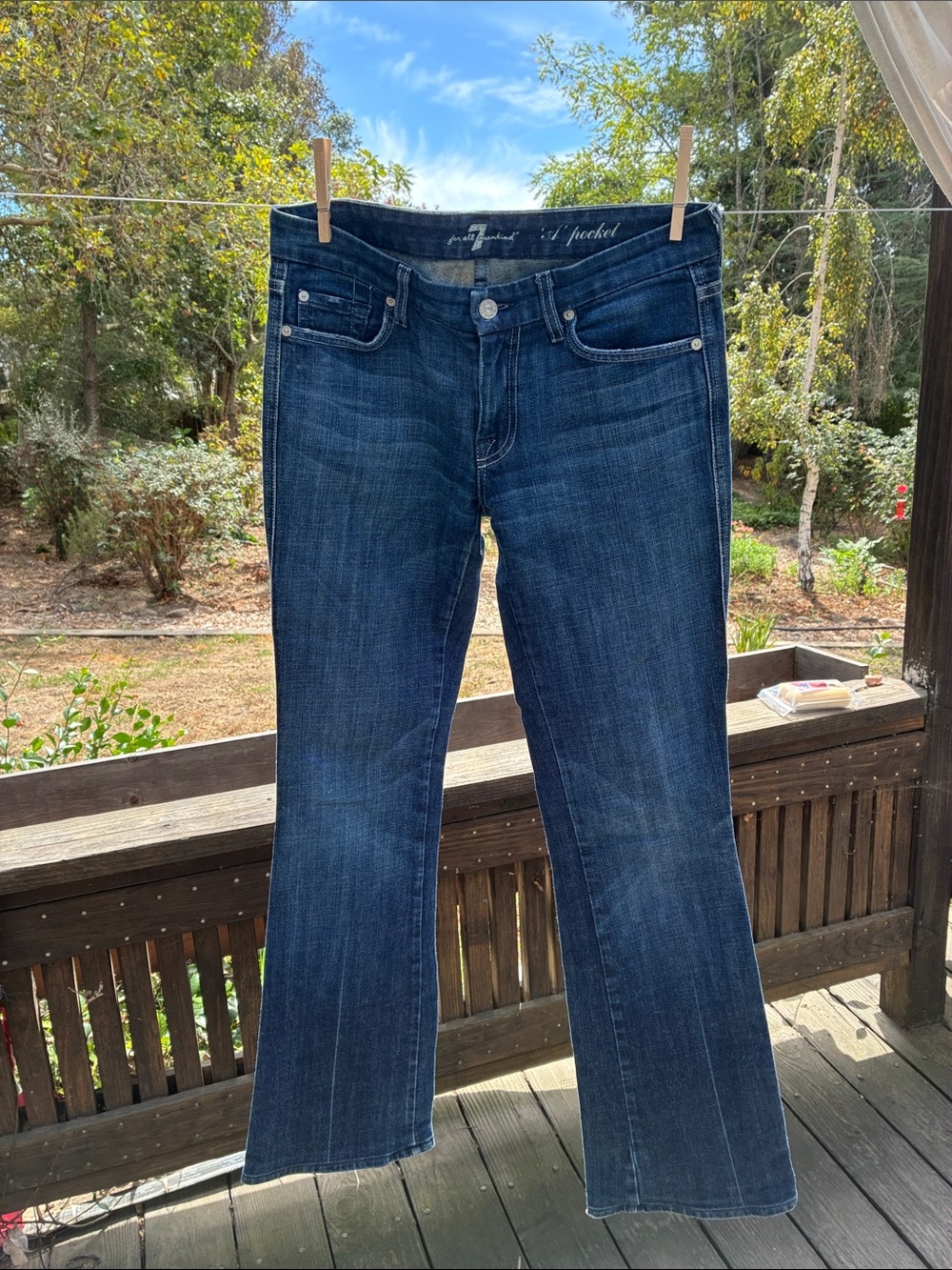 7 For All Mankind Women’s Bootcut Jeans - Dark Blue Wash